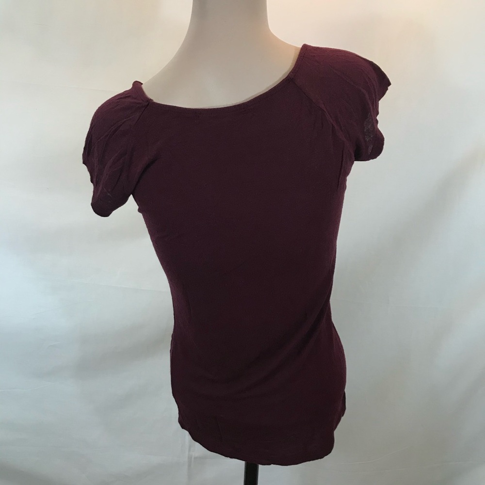American Dream Red Fitted Flutter Sleeve Tee - Picture 3 of 7